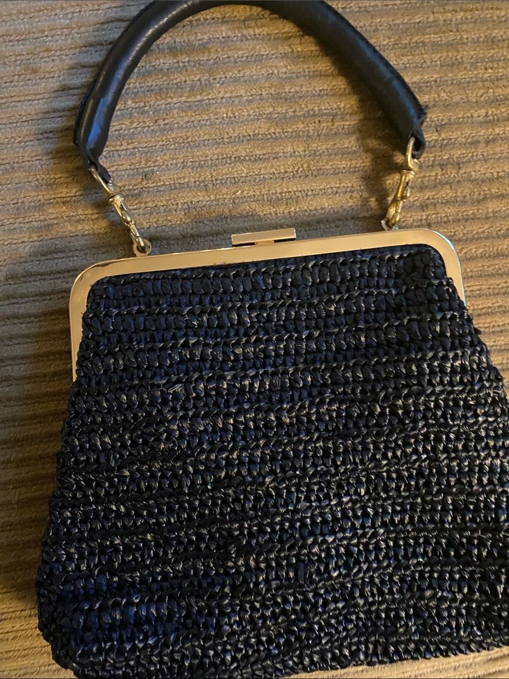 Clare V black Woven Frame Top-Handle Clutch - Picture 2 of 5